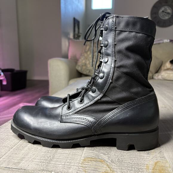 Vtg RO-SEARCH Jungle Boots Panama Sole-Speed Lace Spike Resistant Black Sz 10R main image 5